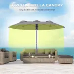 9.5 Large Double-sided Patio Umbrella Outdoor Market Umbrella with Tilt Crank - Image 5