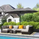 9.5 Large Double-sided Patio Umbrella Outdoor Market Umbrella with Tilt Crank - Image 10