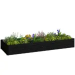 95" x 36" x 12" Galvanized Raised Garden Bed, Easy DIY and Cleaning for Growing Flowers, Herbs, Succulents, Black - Image 11