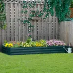 95" x 36" x 12" Galvanized Raised Garden Bed, Easy DIY and Cleaning for Growing Flowers, Herbs, Succulents, Green - Image 2