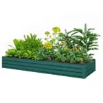 95" x 36" x 12" Galvanized Raised Garden Bed, Easy DIY and Cleaning for Growing Flowers, Herbs, Succulents, Green - Image 11