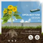 95" x 36" x 12" Galvanized Raised Garden Bed, Easy DIY and Cleaning for Growing Flowers, Herbs, Succulents, Green - Image 4