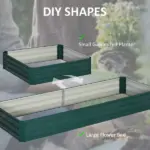 95" x 36" x 12" Galvanized Raised Garden Bed, Easy DIY and Cleaning for Growing Flowers, Herbs, Succulents, Green - Image 5