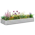 95 Inch x 36 Inch x 12 Inch Galvanized Raised Garden Bed, Easy DIY and Cleaning for Growing Flowers, Herbs, Succulents, Silver - Image 11