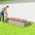95 Inch x 36 Inch x 12 Inch Galvanized Raised Garden Bed, Easy DIY and Cleaning for Growing Flowers, Herbs, Succulents, Silver - Image 3