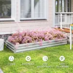 95 Inch x 36 Inch x 12 Inch Galvanized Raised Garden Bed, Easy DIY and Cleaning for Growing Flowers, Herbs, Succulents, Silver - Image 6