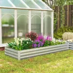 95 Inch x 36 Inch x 12 Inch Galvanized Raised Garden Bed, Easy DIY and Cleaning for Growing Flowers, Herbs, Succulents, Silver - Image 10
