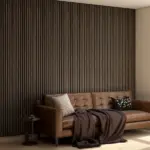 95" x 8" Wood Panels for Wall, 4 Pack Acoustic Panels, Sound Absorbing Slat Wall For Interior Wall Decor, Home, Walnut - Image 2