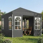 Outsunny 9.6 x 9.6 Ft Pop Up Canopy Tent with Sidewalls, One Push Setup, UPF50+ Portable Instant Canopy Shelter, Dark Gray - Image 10