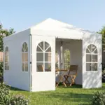 Outsunny 9.6 x 9.6 Ft Pop Up Canopy Tent with Sidewalls, One Push Setup, UPF50+ Portable Instant Canopy Shelter, White - Image 10
