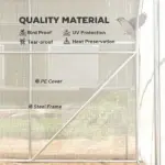 9.7' x 6.5' x 6.5' High Tunnel Greenhouse, with Anti-Tear PE Cover, Zipper Doors and Mesh Windows, Steel Frame, Walk-in Green House, White - Image 5