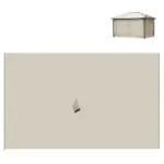 9.84' x 11.8' Universal Gazebo Sidewall Set with 4 Panels, Hooks/C-Rings Included for Pergolas and Cabanas, Beige - Image 10