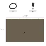 9.84' x 11.8' Universal Gazebo Sidewall Set with 4 Panels, Hooks/C-Rings Included for Pergolas and Cabanas, Brown - Image 3