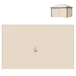 9.84' x 13.1' Universal Gazebo Sidewall Set with 4 Panel, 48 Hook/C-Ring Included for Pergolas and Cabanas, Beige - Image 8