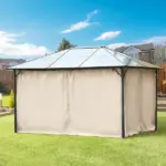 9.84' x 13.1' Universal Gazebo Sidewall Set with 4 Panel, 48 Hook/C-Ring Included for Pergolas and Cabanas, Beige - Image 10