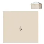 9.84' x 9.84' Universal Gazebo Sidewall Set with 4 Panel, 40 Hook/C-Ring Included for Pergolas and Cabanas, Beige - Image 11