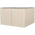 9.84' x 9.84' Universal Gazebo Sidewall Set with 4 Panel, 40 Hook/C-Ring Included for Pergolas and Cabanas, Beige
