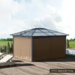 9.84 ft x 9.84 ft Universal Gazebo Sidewall Set with 4 Panel, 40 Hook/C-Ring Included for Pergolas and Cabanas, Brown - Image 2