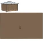 9.84 ft x 9.84 ft Universal Gazebo Sidewall Set with 4 Panel, 40 Hook/C-Ring Included for Pergolas and Cabanas, Brown - Image 11