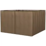 9.84 ft x 9.84 ft Universal Gazebo Sidewall Set with 4 Panel, 40 Hook/C-Ring Included for Pergolas and Cabanas, Brown