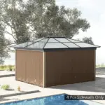 9.84 ft x 9.84 ft Universal Gazebo Sidewall Set with 4 Panel, 40 Hook/C-Ring Included for Pergolas and Cabanas, Brown - Image 10
