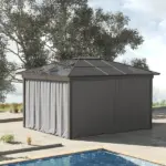 9.84' x 9.84' Universal Gazebo Sidewall Set with 4 Panel 40 Hook/C-Ring Included for Pergolas and Cabanas Light Gray - Image 2