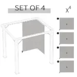 9.84' x 9.84' Universal Gazebo Sidewall Set with 4 Panel 40 Hook/C-Ring Included for Pergolas and Cabanas Light Gray - Image 4