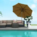 9FT 3 Tiers Tan Outdoor Patio Umbrella with Crank Push Button Tilt for Deck Backyard Lawn Sun Shade - Image 10