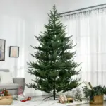 HOMCOM 9 Ft Artificial Christmas Tree, Pine Hinged Christmas Tree with 1939 Realistic Branches, Steel Base, Auto Open, Green - Image 2