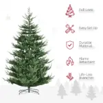 HOMCOM 9 Ft Artificial Christmas Tree, Pine Hinged Christmas Tree with 1939 Realistic Branches, Steel Base, Auto Open, Green - Image 4