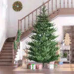 HOMCOM 9 Ft Artificial Christmas Tree, Pine Hinged Christmas Tree with 1939 Realistic Branches, Steel Base, Auto Open, Green - Image 10