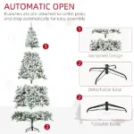 9ft Flocked Artificial Christmas Tree with 1890 Branches Green and White - Image 6