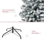 HOMCOM 9ft Flocked Christmas Tree, Slim Unlit Pine Hinged PVC Xmas Tree with Realistic Branches and 1014 Tips, Green - Image 7