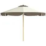 Outsunny 8.7 Ft Patio Umbrella with 8 Steel Ribs and Vented Canopy Cream White - Image 11