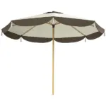 Outsunny 8.7 Ft Patio Umbrella with 8 Steel Ribs and Vented Canopy Cream White