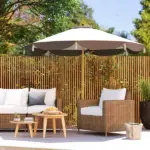 Outsunny 8.7 Ft Patio Umbrella with 8 Steel Ribs and Vented Canopy Cream White - Image 9