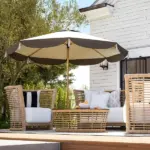 Outsunny 8.7 Ft Patio Umbrella with 8 Steel Ribs and Vented Canopy Cream White - Image 10
