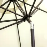 Outsunny 9ft Patio Umbrella with Push Button Tilt and Crank, Outdoor Market Table Umbrella with Fringed Tassles and 8 Ribs, for Garden - Image 9