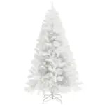 HOMCOM 9 Ft Unlit Artificial Christmas Tree with 2132 Branch Tips and Steel Base White