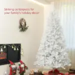 HOMCOM 9 Ft Unlit Artificial Christmas Tree with 2132 Branch Tips and Steel Base White - Image 4