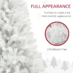HOMCOM 9 Ft Unlit Artificial Christmas Tree with 2132 Branch Tips and Steel Base White - Image 5