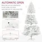 HOMCOM 9 Ft Unlit Artificial Christmas Tree with 2132 Branch Tips and Steel Base White - Image 6