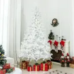 HOMCOM 9 Ft Unlit Artificial Christmas Tree with 2132 Branch Tips and Steel Base White - Image 10