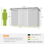 Outsunny 9 x 4.5 x 5.5 ft Metal Garden Shed with Vents Green and White - Image 3