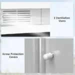 Outsunny 9 x 4.5 x 5.5 ft Metal Garden Shed with Vents Green and White - Image 7