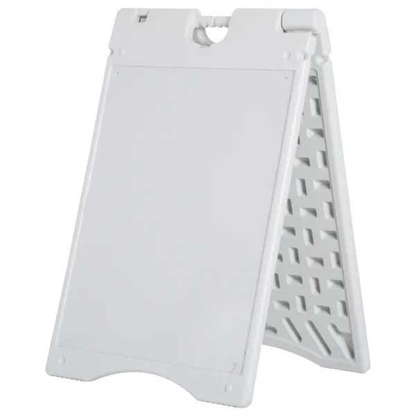 a-frame-sandwich-board-sidewalk-sign-22x28-plastic-weighted-weatherproof-white.webp Vinsetto A-Frame Sandwich Board Sidewalk Sign 22x28 Plastic Weighted Weatherproof White - Image 1