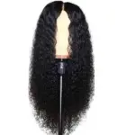 Long Wavy Black Partial Lace Wig with Semi Synthetic Hair Fibers - Image 5