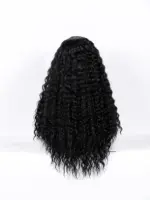 Long Wavy Black Partial Lace Wig with Semi Synthetic Hair Fibers - Image 7