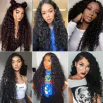 Long Wavy Black Partial Lace Wig with Semi Synthetic Hair Fibers - Image 10