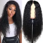 Long Wavy Black Partial Lace Wig with Semi Synthetic Hair Fibers - Image 18